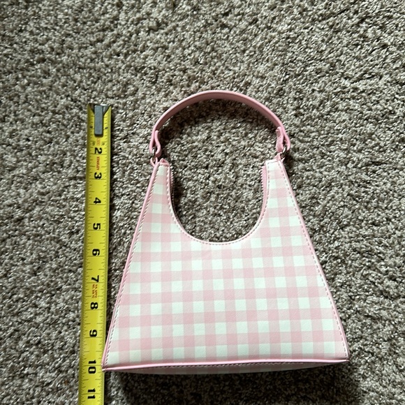 Pink & White Gingham Print Small Mini Purse Barbiecore - Picture 6 of 8